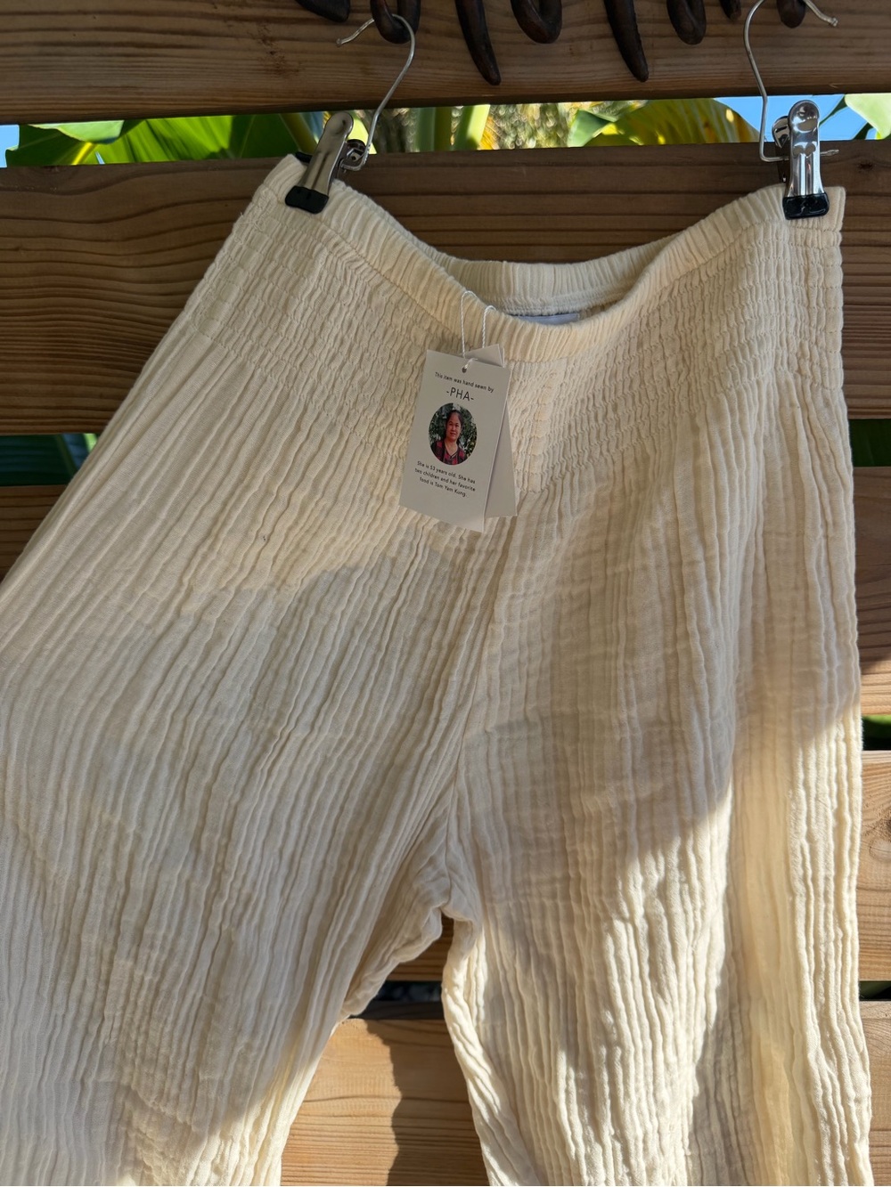 Women's Cream Gauze Lounge Joggers with Elastic Waist